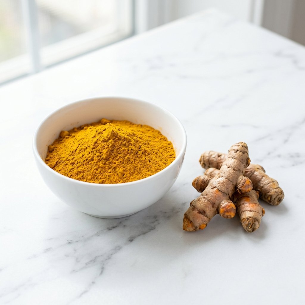 Turmeric Powder and Whole Fingers